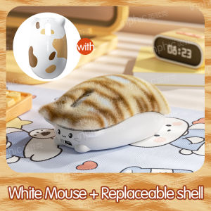 INPHIC Wireless Mouse Rechargeable Bluetooth/2.4GHz 2400dpi Silent Optical Mouse Cute Cat Design