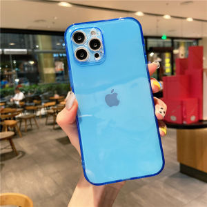 Fashion Neon Fluorescent Color Cases For iPhone 15 14 13 12 Mini 11 Pro XS Max X XR 7 8 Plus SE Bright Slim Clear Soft TPU Cover