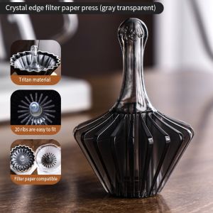 BINCOO Coffee Filter Paper Press Tool Hand Brewed Coffee Filter Use Press Aid Heat Resistant Tritan Resin