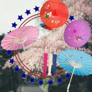 Parasol Umbrella Handmade Oil Paper Silk Vintage Traditional Decorative Kids Adult Cosplay Festival