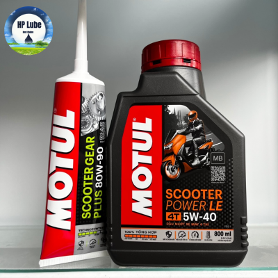 Nhớt Motul Xe Tay Ga Scooter Power LE 5W40/ Expert 10w40 + Nhớt Lap/Nhớt Hộp Số Motul 120ml Chính Hãng Cao Cấp- Cam kết chính hãng