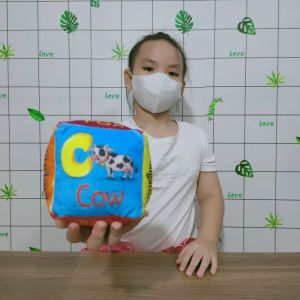ĐỒ CHƠI XÚC XẮC VẢI HÌNH KHỐI LẬP PHƯƠNG CHỮ CÁI TIẾNG ANH SONG NGỮ GIÁO DỤC ĐẦU ĐỜI CHO BÉ