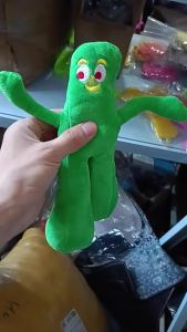 Small Green Man Plush Dog Toy with Sound Squeaker for Cats and Dogs