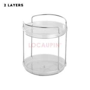 360° Multifunctional Rotating Organizer Condiments Cosmetics Snacks Toiletries Rotatable Transparent Display Rack