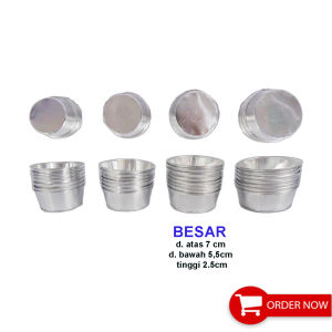 PROMO HARGA ISI 20 PCS - CETAKAN KUE BOLU KUKUS MOTIF BUNTU UKURAN PENDEK BAHAN ALUMUNIUM