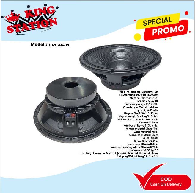 SPEAKER COMPONEN RCF LF15G401 LF 15G401 LF 15 G401 15 INCH