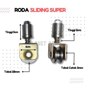 Roda Sliding Pagar gelokan dalam ( anti anjlok ) Ukuran 6 cm