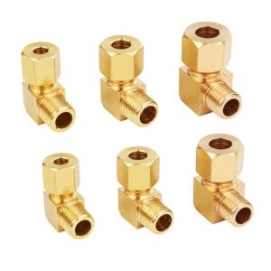 LUCHY WATCHES Brass Compression Tube Fitting 90 Degree External Thread Male Elbow Connector Easy Install Tube Elbow