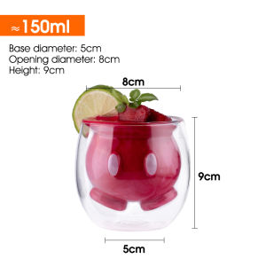 CROSSTO Double Wall Glass Cup Cute Bear multicolor Coffee Glass Cup Mug Double Layer Glass Tea Cup Heat Resistant Milk