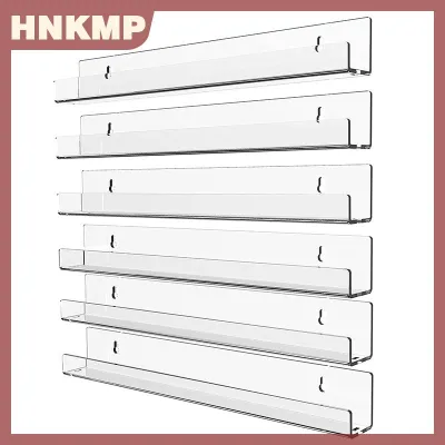 HNKMP ชั้นวางแสดงยาทาเล็บ1 4ชั้นวางอะคริลิคใสอุปกรณ์ตกแต่งเล็บชั้นวางลิปสติกติดผนัง