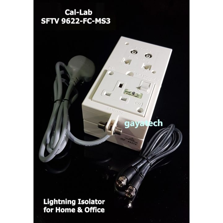 new Cal-Lab SFTV9622FC-MS3 Lightning Isolator Multi-Power/Socket Outlet ...