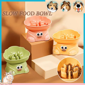 Stable Elevated Dog Slow Food Bowl Anti-vomiting Non-Slip Cat Food Bowl Detachable Choke Prevention Dog Bowls for Puppy Cat