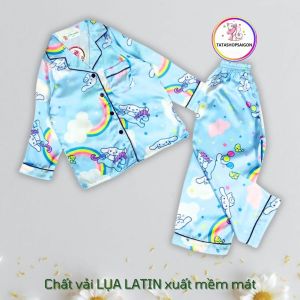 [HCM]Bộ pijama tay dài bé trai bé gái lụa latin cao cấp 11 đến 40kg 089