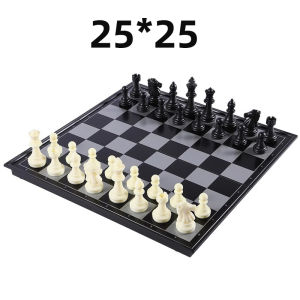 sg[In Stock]🔥Magnetic International Chess Set Foldable Board Game Checkers & Chess Pieces Portable Travel Games Gift