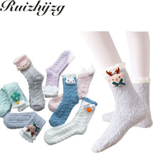 Ruizhijzg Christmas Sock Cute Women Ladies Cotton Cartoon Japanese Style Red Socks Xmas Gifts