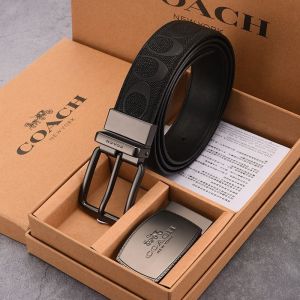 mens belt classic business belt can be tailored double-sided gift box for men: 47X1.5 inches (length can be cut)