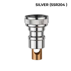 Q MALL Brass Faucet Water Outlet Adapter Washing Machine Automatic Water Stop Nozzle Connector Bathroom SSR204 (SILVER) /SSR212G (GUN GREY) /SSR211B (BLACK)/ SSR206
