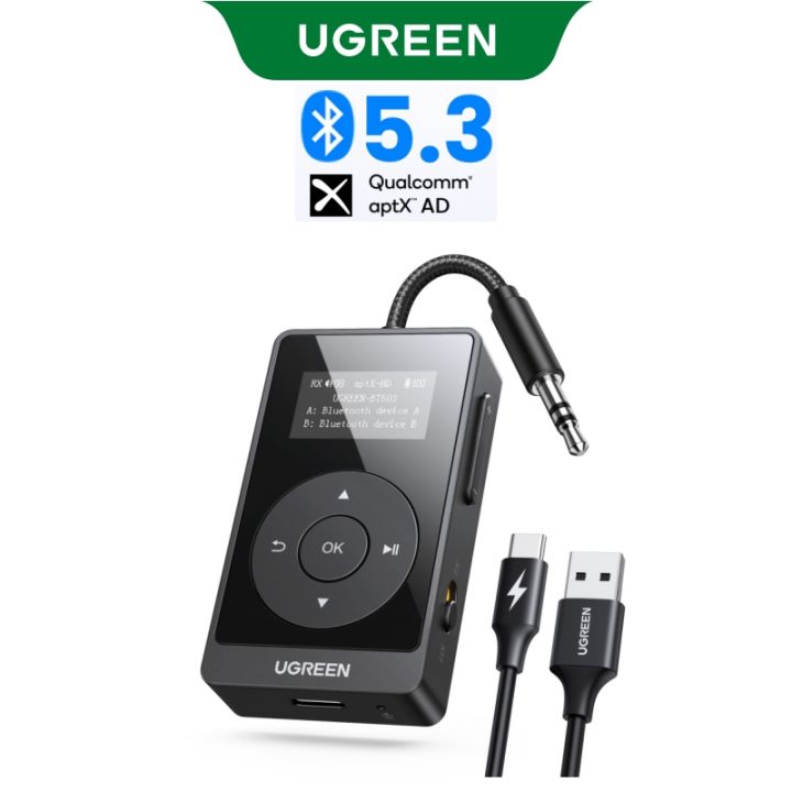 UGREEN Bluetooth 5.3 Audio Receiver Transmitter Screen Battery Model ...