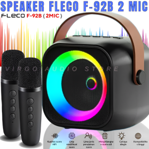 Fleco F-92b 2 Mic Speaker Karaokean / F 92b Bluetooth Free 2 Mic Wireless | Wireless Voice Change / Aux Speaker Hf Bluetooth Ktv Full Bass Fleco F92b - Vas