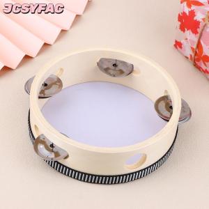 JCSYFAC 1PC 15Cm Bằng Gỗ Tambourine Trống Trẻ Em Cầm Tay Trống Bộ Gõ Nhạc Cụ Đồ Chơi Cho Trẻ Em Đồ Chơi Giáo Dục