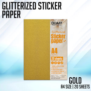 PSD - A4 Size QUAFF Glitterized Sticker Paper for Party Decoration or Arts & Crafts Glittered Sticker