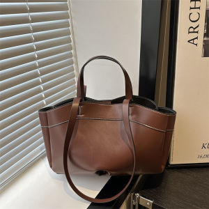 MOUSSON กระเป๋าสะพายไหล่ผู้หญิงกระเป๋าโท้ทความจุสูงแฟชั่นกระเป๋าสะพายไหล่ทุกคู่สไตล์เรียบง่ายในเมือง