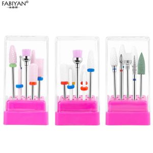 7Pc Nail Drill Bits Set For Electric Manicure Drills Machine Milling Cutter Nail Files Buffers Nail Art Equipment Accessories