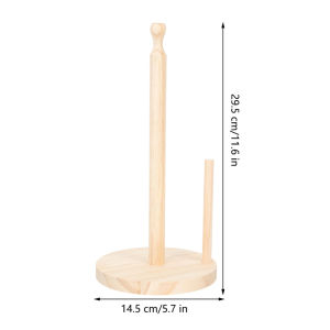 Free Standing Wood Paper Towel Holder Stand Sturdy Wood Tissue Rack Kitchen Countertop Desktop