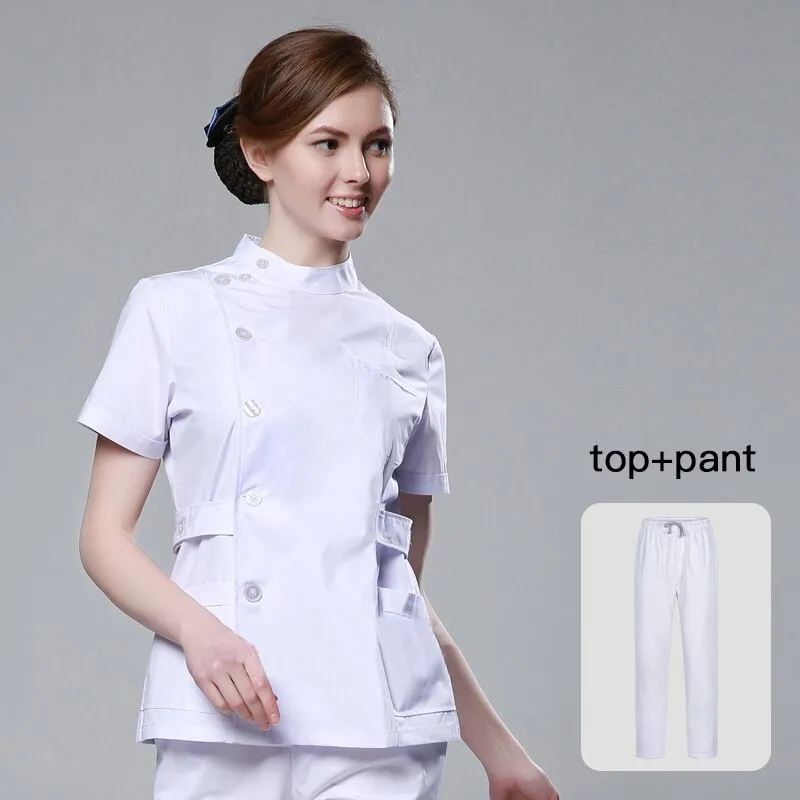 Short Sleeve Scrubs uniform Suit beauty pet shop lab coat spa