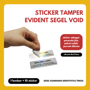 STICKER TAMPER EVIDENT SEGEL VOID TOTAL TRANSFER LABEL UNTUK SECURITY PACKAGING PAKET PENANDA SUDAH DIBUKA WARRANTY VOID