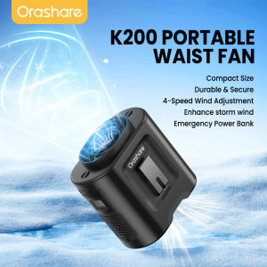 Orashare K200 พัดลมคาดเอว 14500mAh พัดลมพกพาลมแรง4สปีด ชาร์จไฟได้ พร้อมไฟใช้งานได้ 67 ชั่วโมง