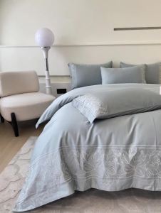 Premium Feel Baby Grade A Class 180 Long-staple Cotton Four-piece Bedding Set Pure Cotton Bed Sheet Light Luxury Embroidered Bedding LZD