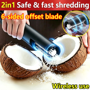 Wireless Electric coconut grater machine 304 stainless steel rotating blade Portable Handheld coconut scraper Automatic Shredder Peeler quickly shreds coconut meat than manual