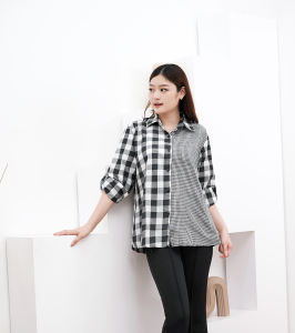 YohenShop Kemeja Wanita Kotak-Kotak / Kemeja Casual / Kemeja Reka / Kemeja Lengan Panjang