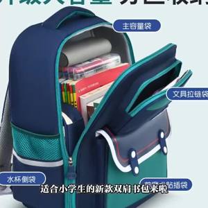 AE British primary school student backpack for boys in grades 1-6 lightweight and burden-reducing childrens backpack waterproof double-shoulder backpack for girls