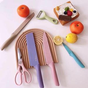 HYGGE 6IN1 Rainbow Colours Corrugated Kitchen Knife KCK