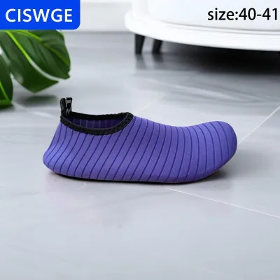[COD] CISWGE Giày lặn phụ nữ Aqua Giày người đàn ông bãi biển bơi nước thể thao vớ chân Trần Sneaker tập thể dục khiêu vũ bơi lướt sóng Giày lặn