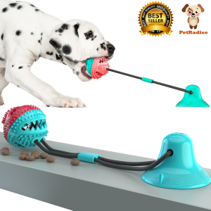 Leaking Treats Ball Toy with Suction Cup Toothbrush Toy - Pet Toy Dog Toy Pet Molar Chewy Toys