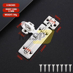 Stainless Steel Buckle Left/Right Slide Bolt Door Latch & Twist Lock Security Thicken Cast Barrel Bolt Thickened Wall Mounted Door Lock