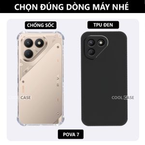 Ốp lưng chống sốc Tecno Pova 7 trong suốt silicon bảo vệ camera-Cool Case