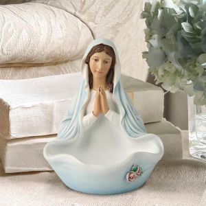 NIGHT PU Decorative Virgin Mary Statue Exquisite Elegant Mary Figurine Retro Durable Resin Figurine Home