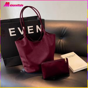 Tote Bag Faux Suede Magnetic Closure Hobo Bag for Women Solid Handbag Top-handle Bag for Work Travel