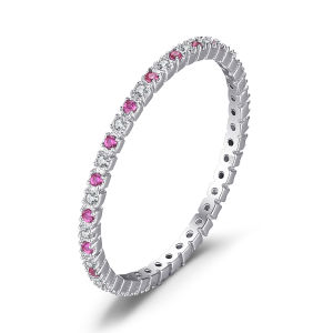 JewelryPalace Created Blue Spinel 925 Sterling Silver Wedding Band Ring for Women Engagement Party Gift Fine Jewelry New Arrival