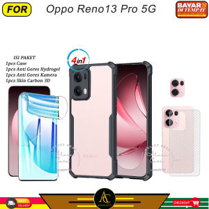 Paket 4in1 +Case Fusion Shockproof Oppo Reno 13 Pro 5G 13 5G 13F 4G 13F Hydrogel Matte+Lensa Camera
