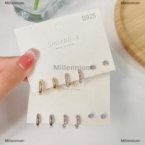 [COD] Millennium 1 Set New Fashion Metal Circle Drop Small Earrings For Women Trend Pendant Earrings Set Jewelry Gifts
