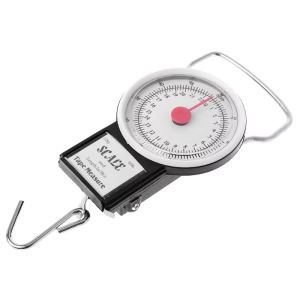 Portable Hand-Held Hook Scale 22kg/50lb Mechanical Small Hanging Scale With Measuring Tape