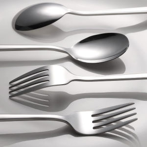 6 Pcs Korean Style Stainless Steel Dining Spoon and Fork Dinnerware Food-Grade Spoon Fork Set