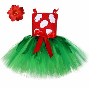 Hawaiian Princess Costume for Girls Tropical Hawaii Tutu Dress Up Clothes Outfits Kids Halloween Carnival Luau Party Tulle Dress2026