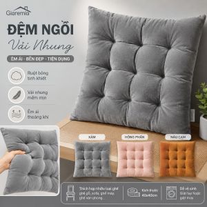 Đệm ngồi Vải Nhung bông trắng Nệm lót ghế đa năng