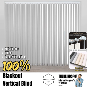 TheBlindSpot Bidai 100% PVC Blackout Vertical Blind Window Blind Sliding Door
